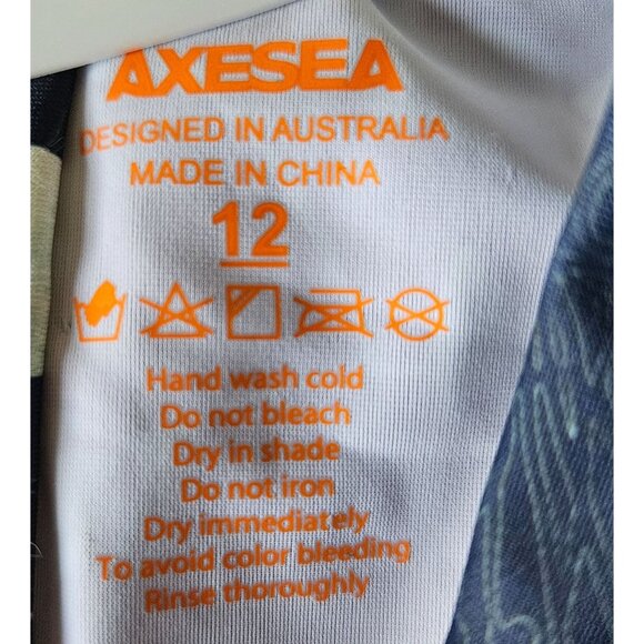 AXESEA Woman Size 12 Rash-Guard Swim Suit UPF 50+ Floral NWT Back Zip Surfer Sea - Picture 9 of 11